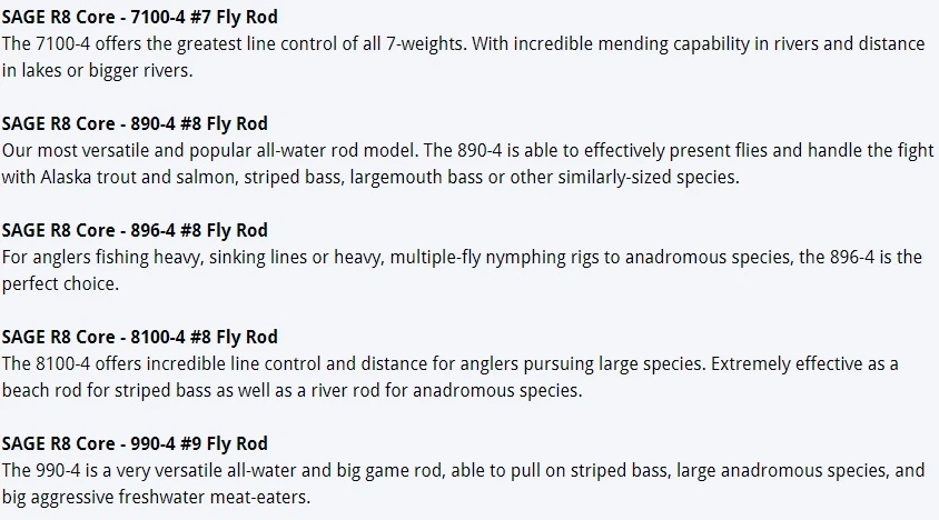 Sage R8 Core Fly Rods 18 Sage R8 Core Fly Rods - Afbeelding 16