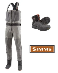 Simms G4 Zip Wader Set With G4 Pro Boot Vibram