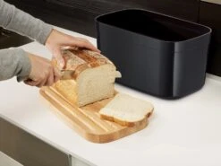 Joseph Joseph Bread Box With Cutting Board, Black -Sticky Baits-winkel joseph joseph bread bin with bamboo chopping board 13