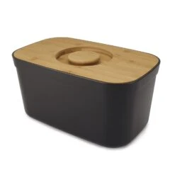 Joseph Joseph Bread Box With Cutting Board, Black