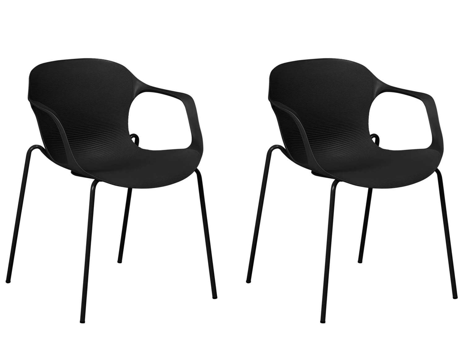 Eetkamerstoel Set Van 2 Kunststof Zwart ELBERT