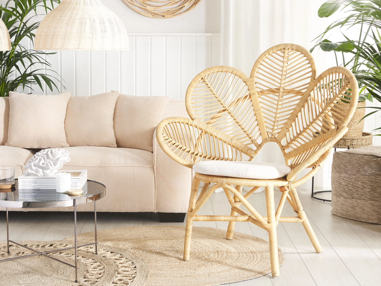 Stoel Rotan Beige FLORENTINE - Afbeelding 2