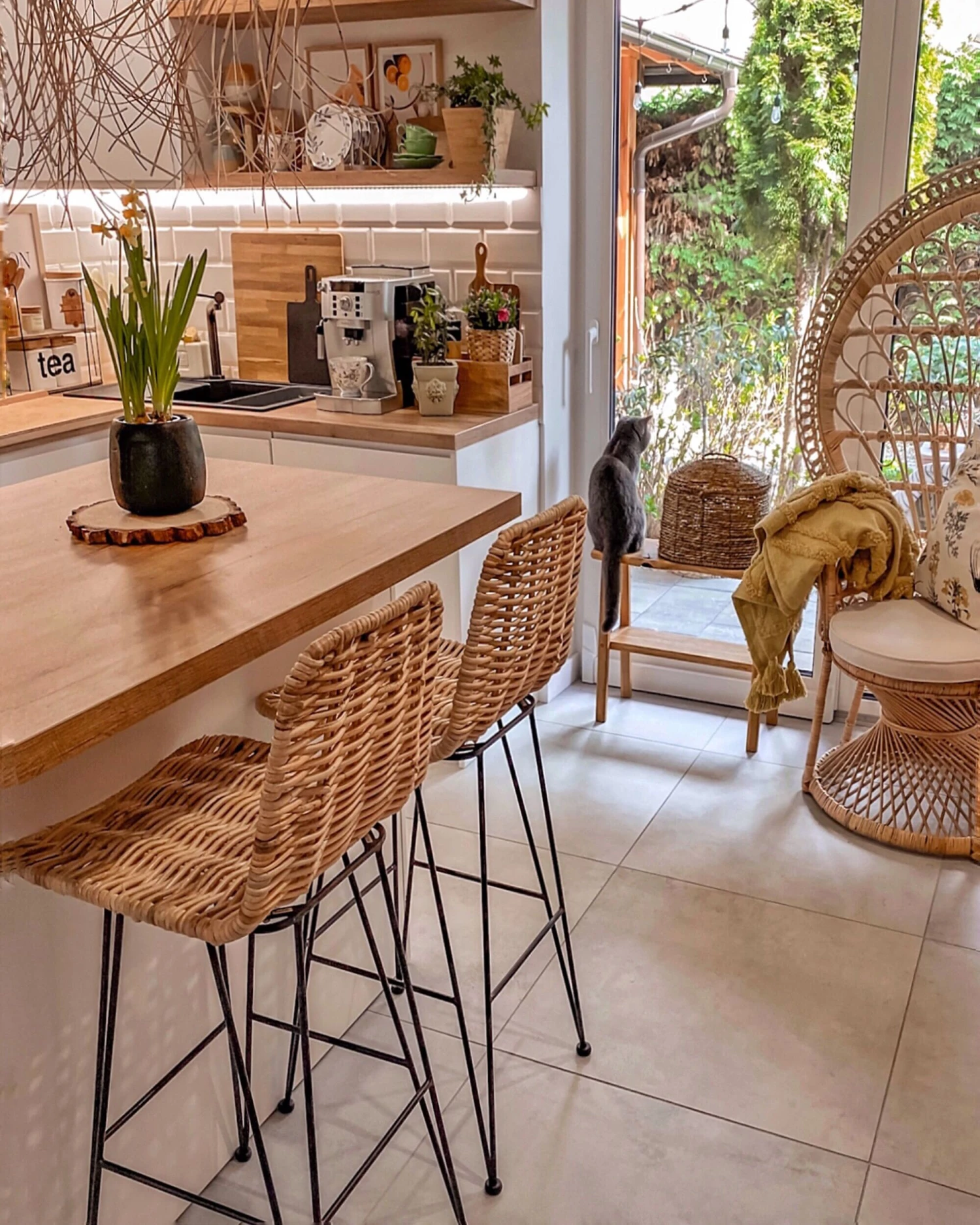 Barkruk Set Van 2 Rotan Natuurlijk CASSITA - Afbeelding 6